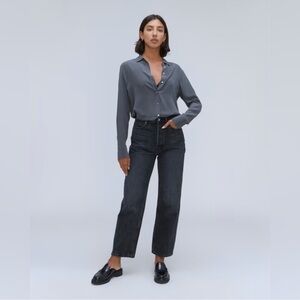 Everlane The Rigid 90s Way-High Jean in Worn-In Black Size: 34 LONG, NWT